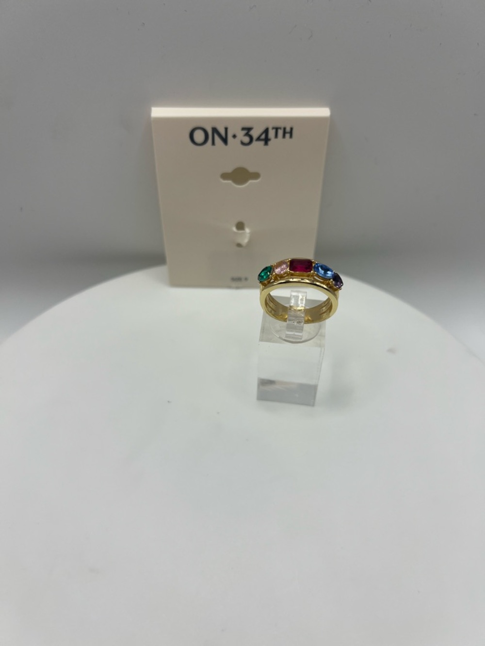 On 34th Multicolor Crystal Band Ring - Picture 2 of 6